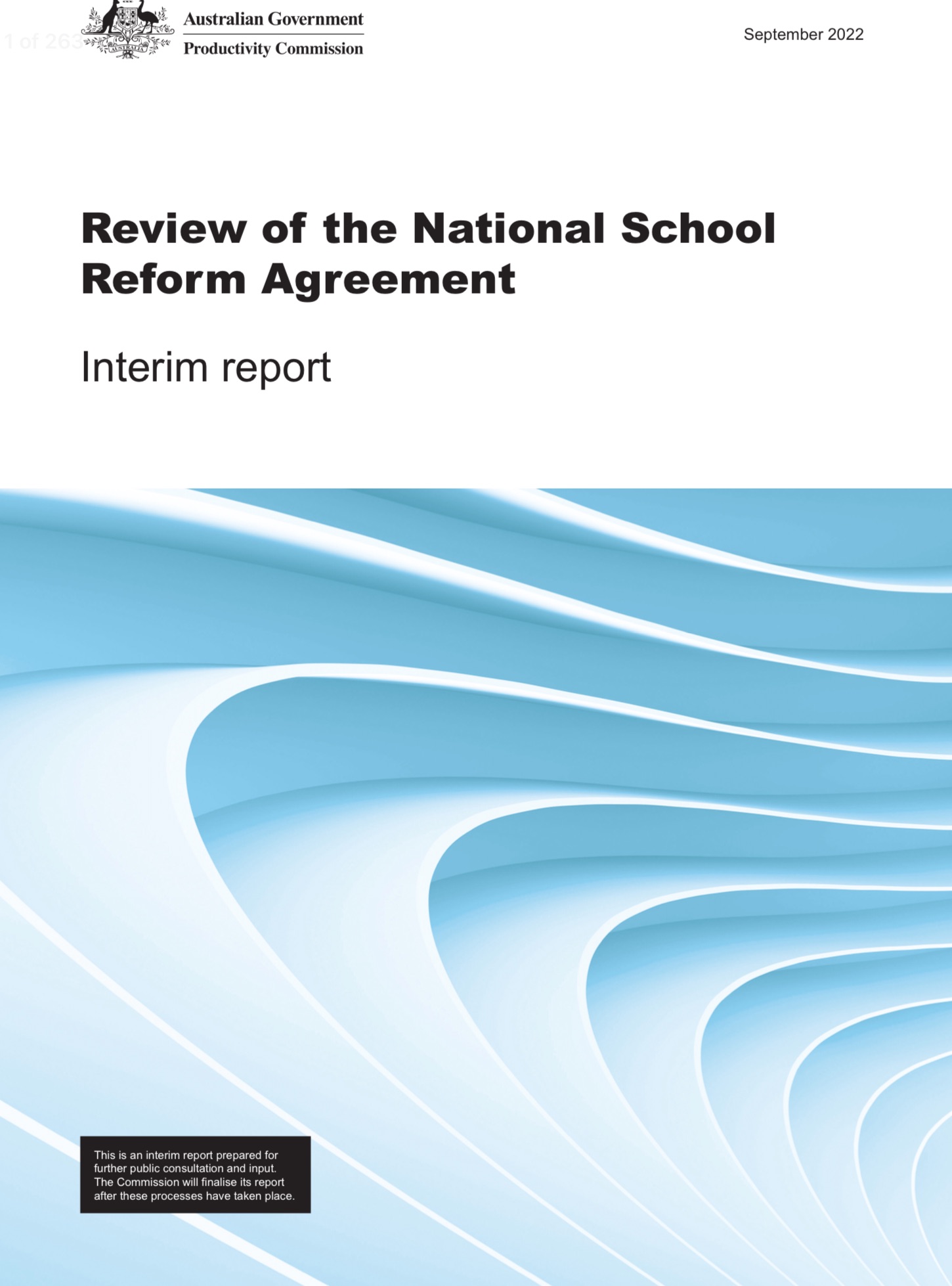 productivity commission interim report education